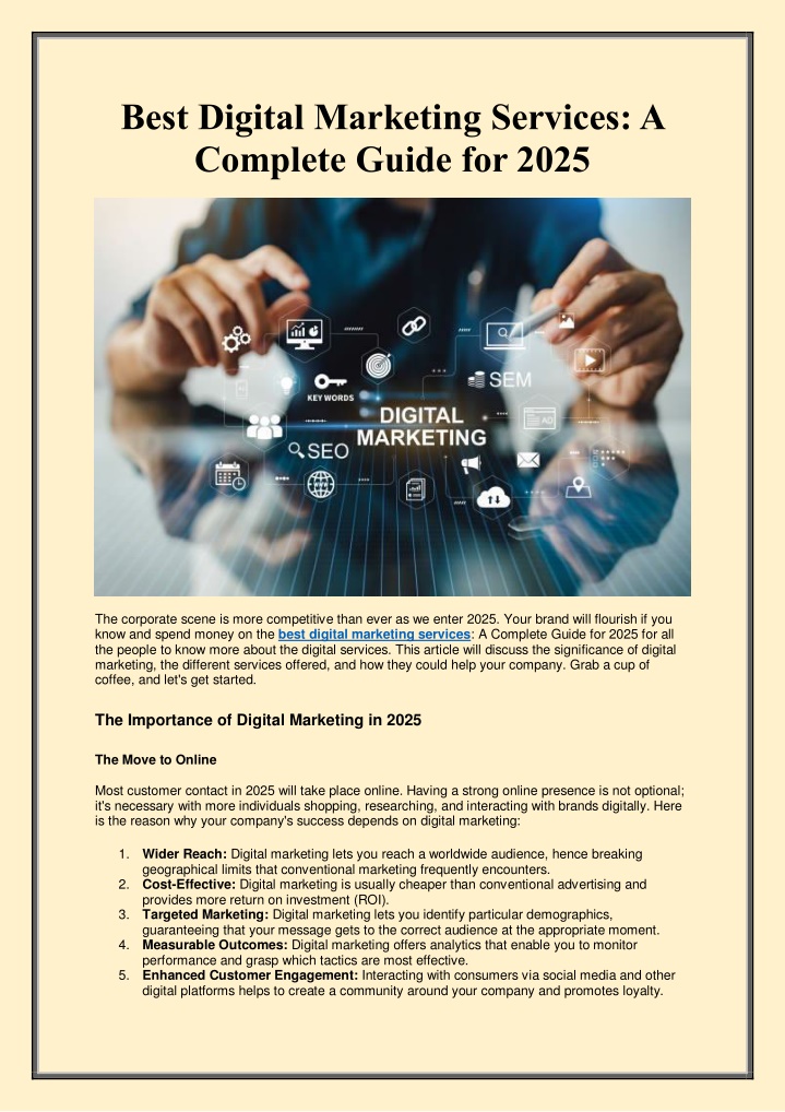 best digital marketing services a complete guide
