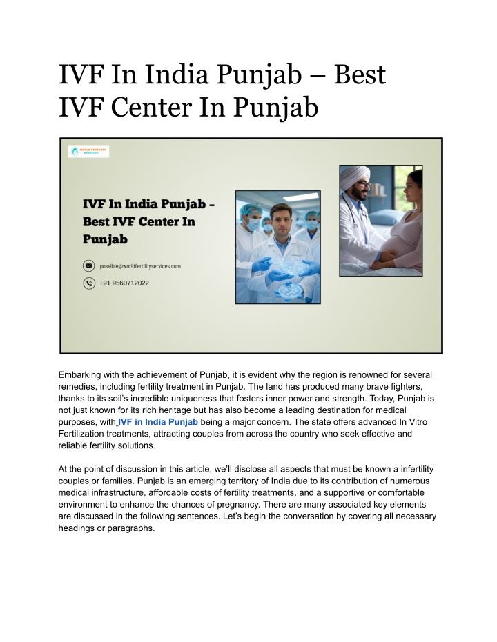ivf in india punjab best ivf center in punjab