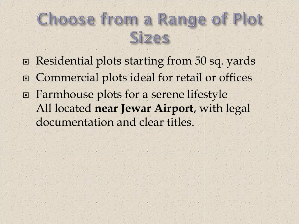 residential plots starting from 50 sq yards