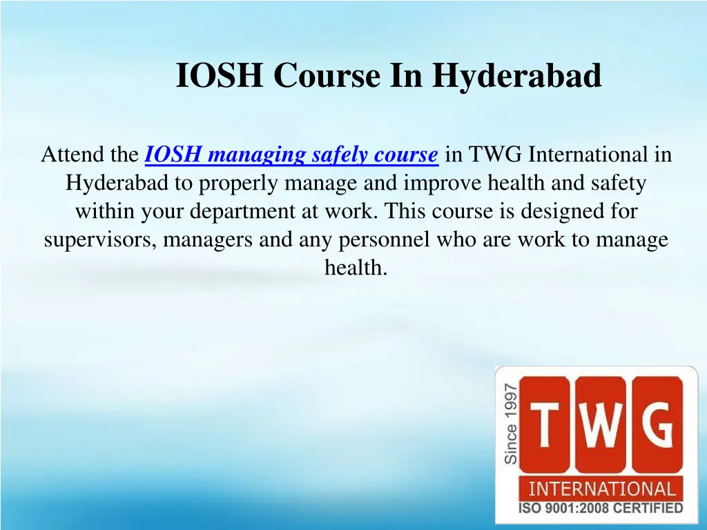 iosh course in hyderabad