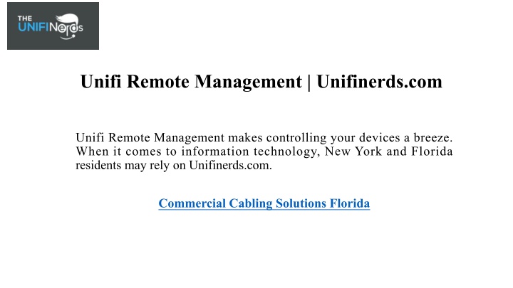 unifi remote management unifinerds com