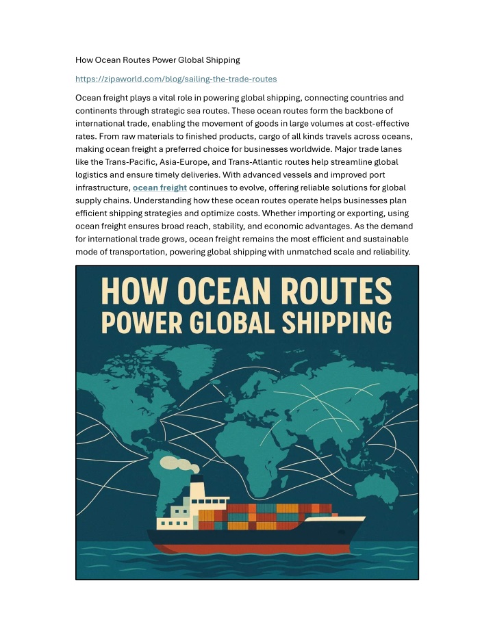 how ocean routes power global shipping