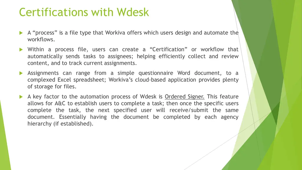 certifications with wdesk