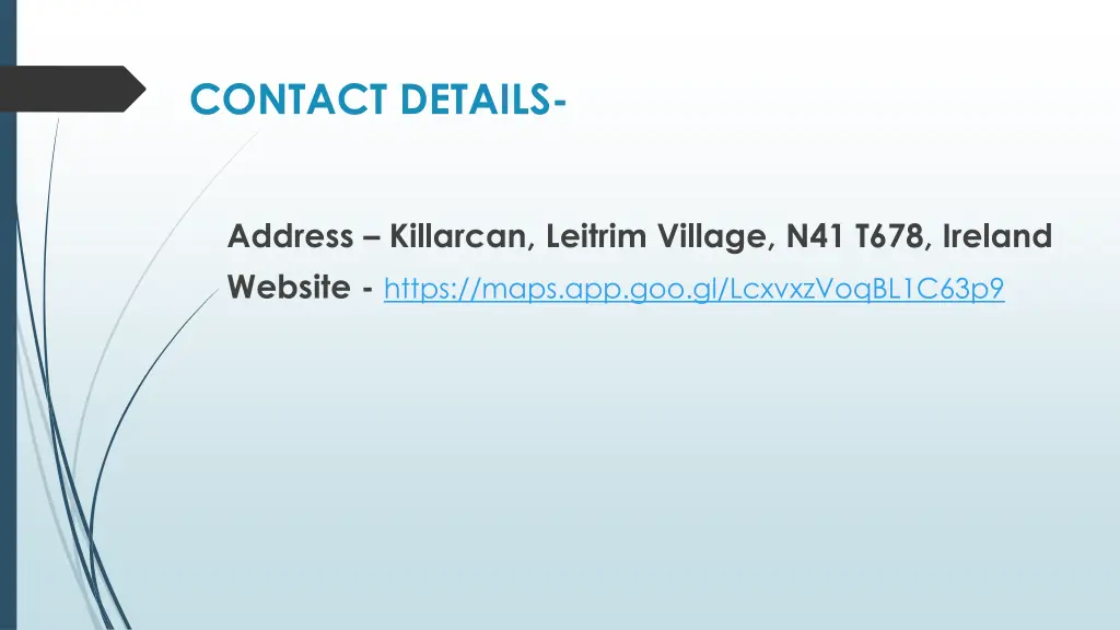 contact details