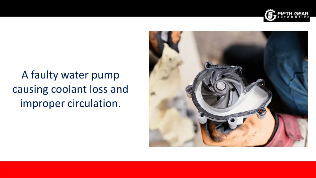 a faulty water pump causing coolant loss