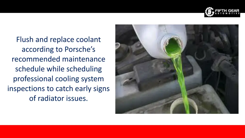 flush and replace coolant according to porsche