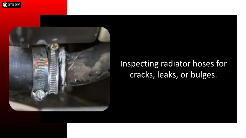 inspecting radiator hoses for cracks leaks