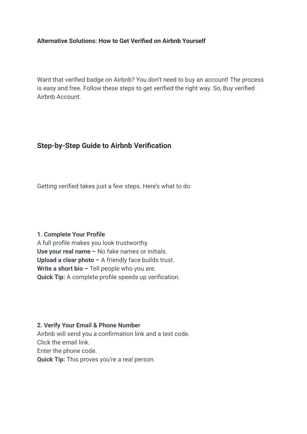 alternative solutions how to get verified