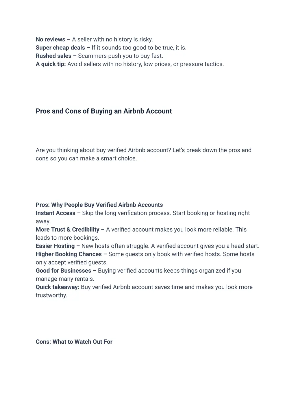 no reviews a seller with no history is risky