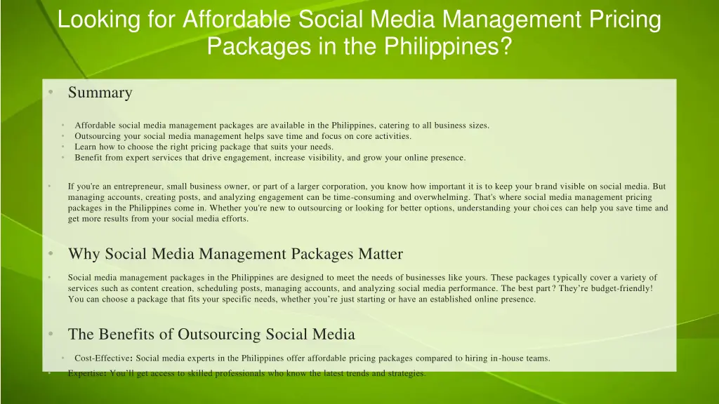 looking for affordable social media management