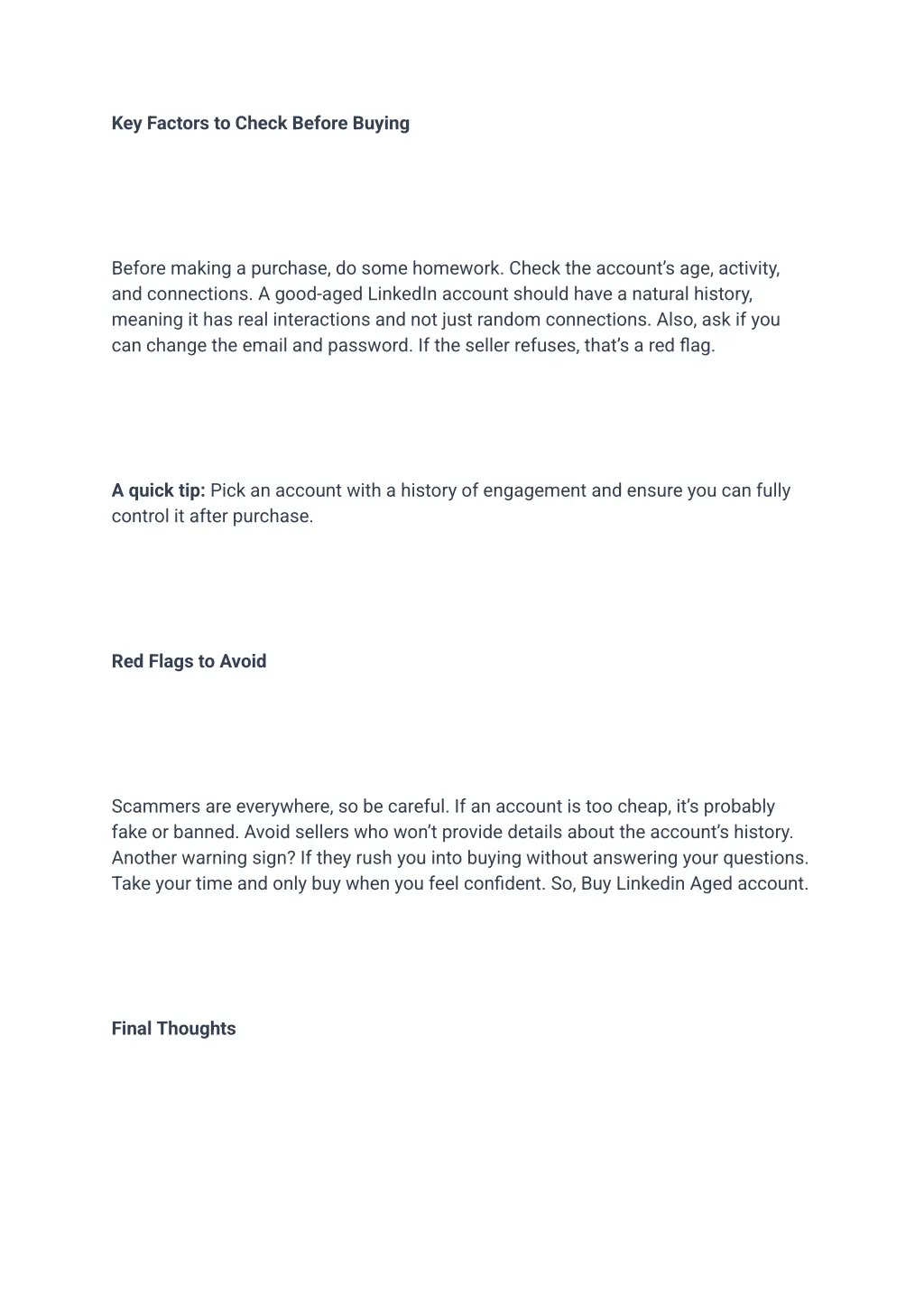 key factors to check before buying