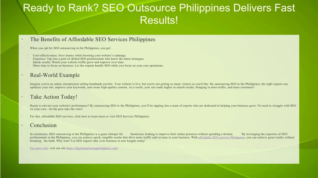 ready to rank seo outsource philippines delivers 1