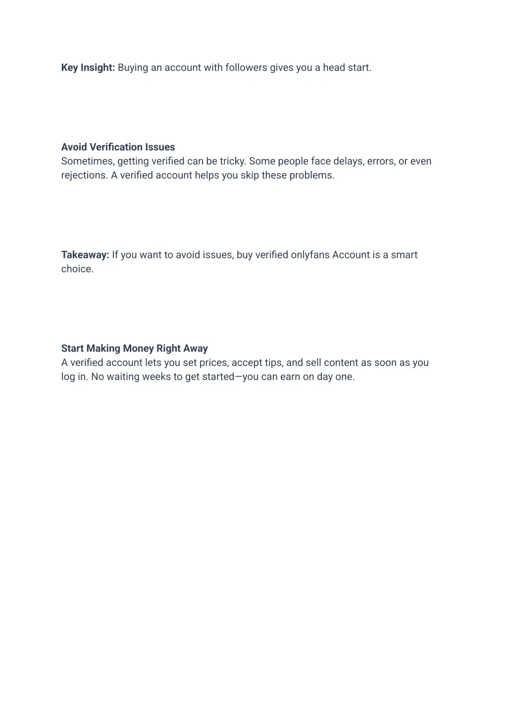 key insight buying an account with followers