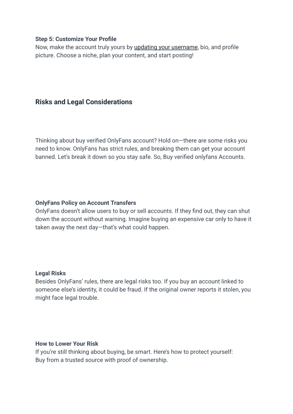 step 5 customize your profile now make