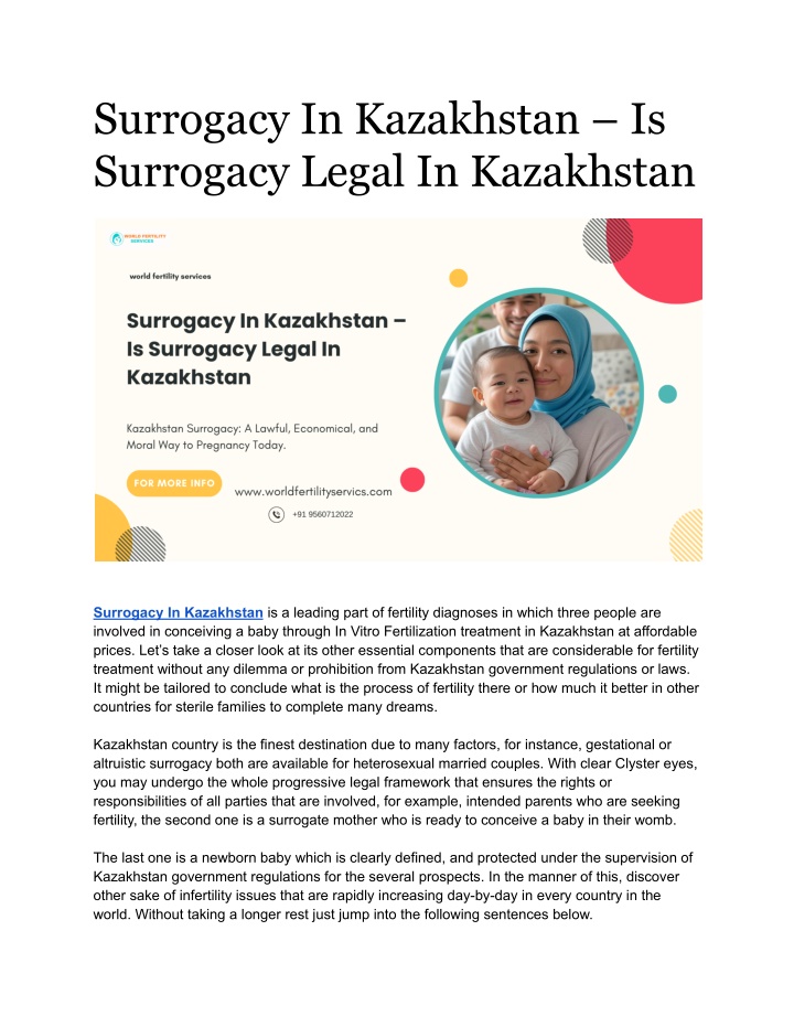 surrogacy in kazakhstan is surrogacy legal
