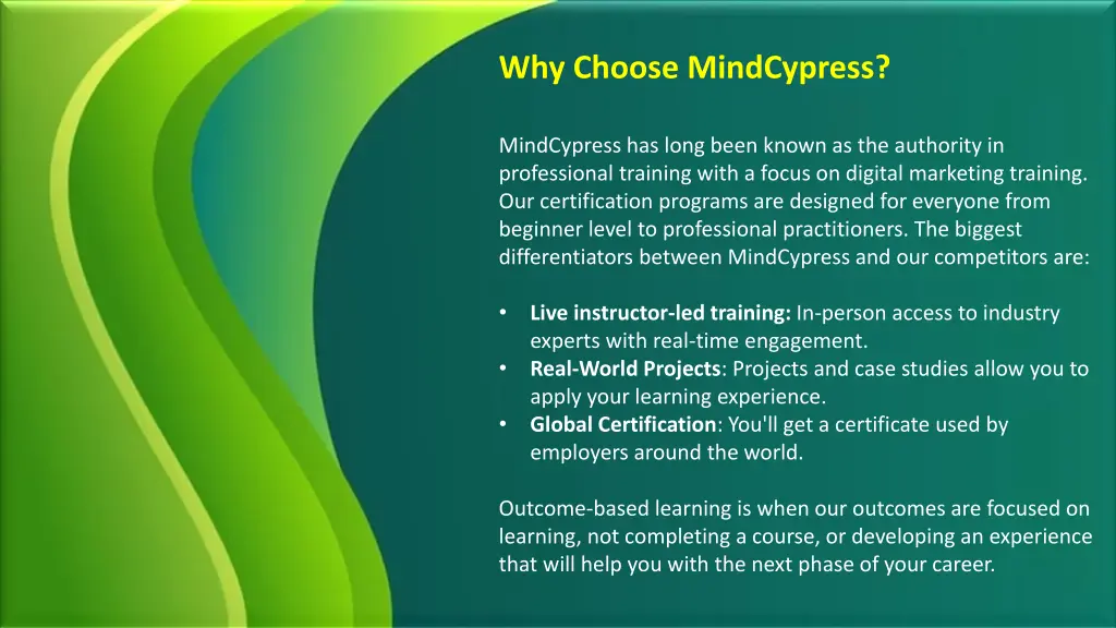 why choose mindcypress