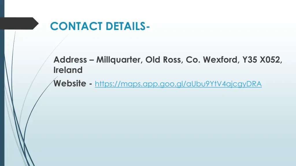 contact details