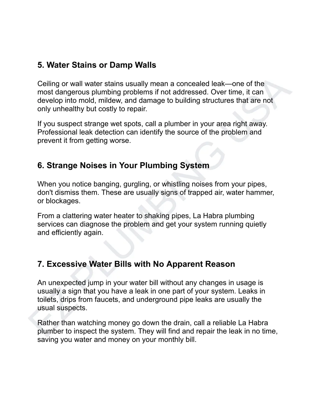 5 water stains or damp walls