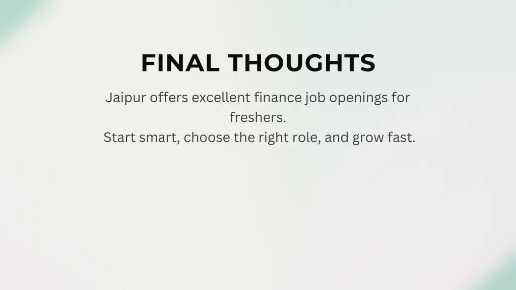 final thoughts