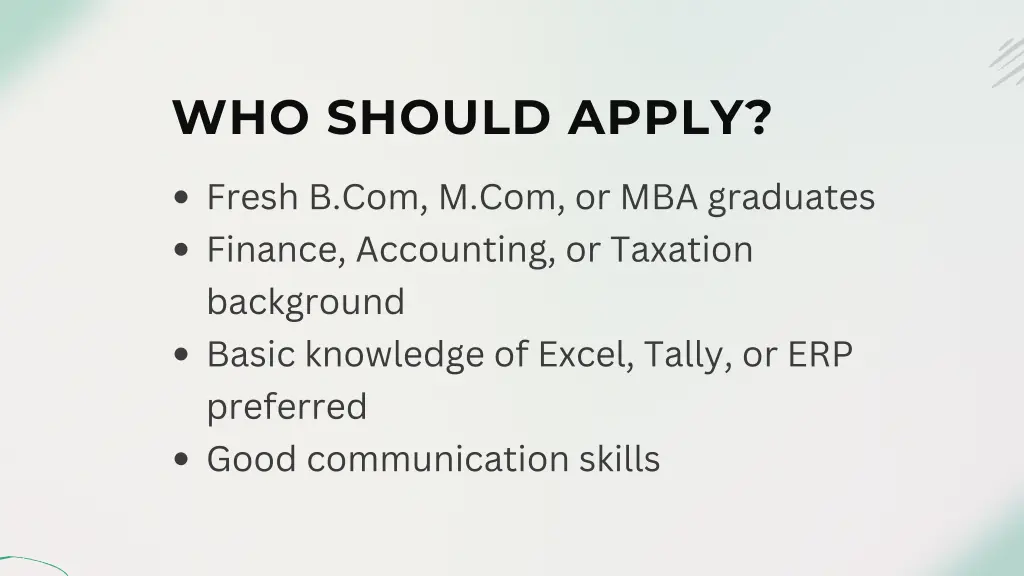 who should apply