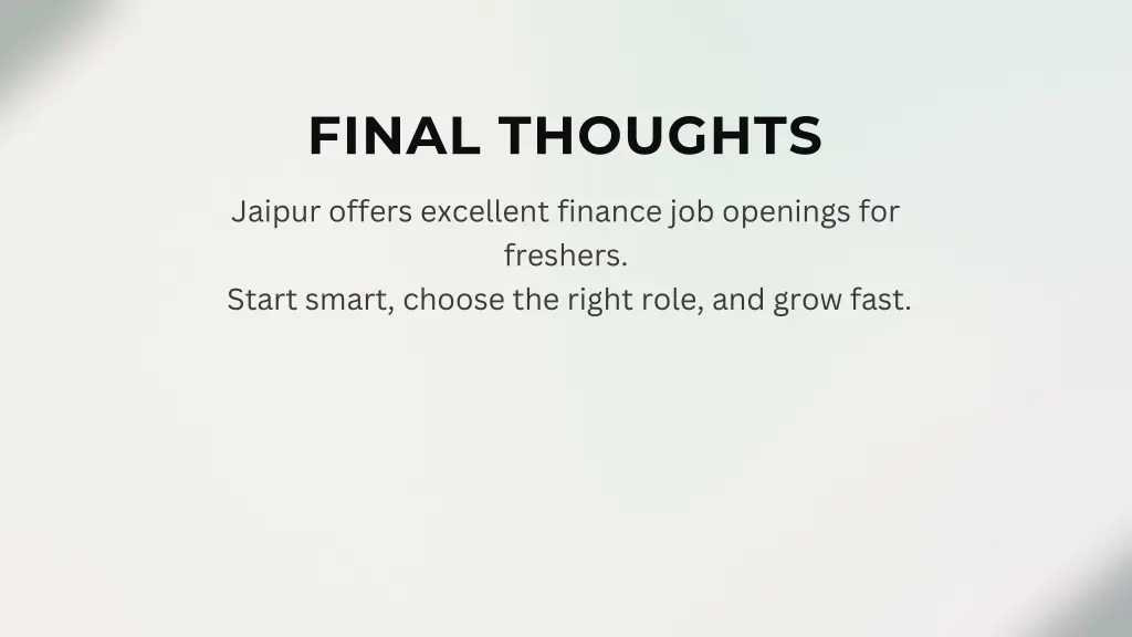 final thoughts