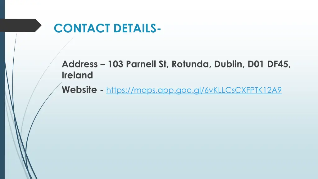 contact details