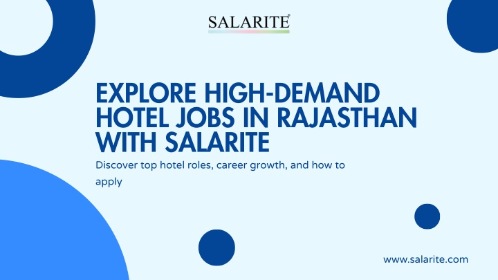 explore high demand hotel jobs in rajasthan with