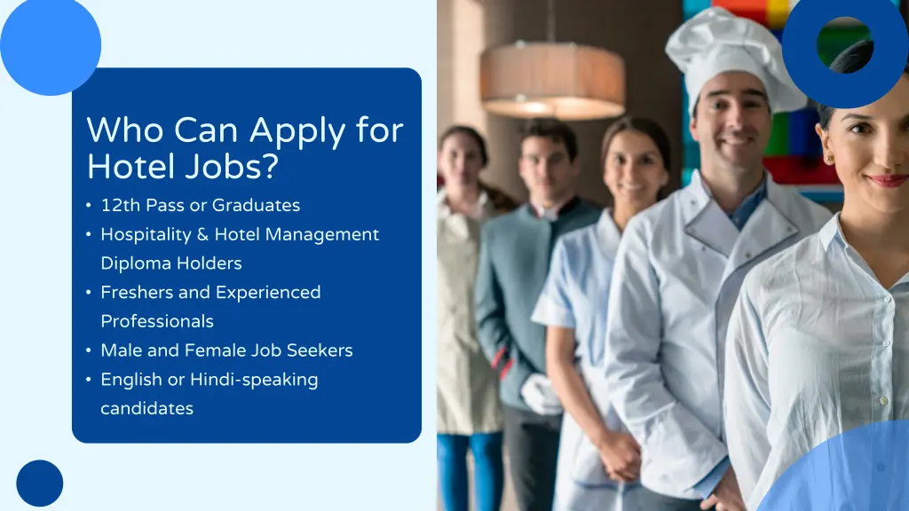 who can apply for hotel jobs 12th pass