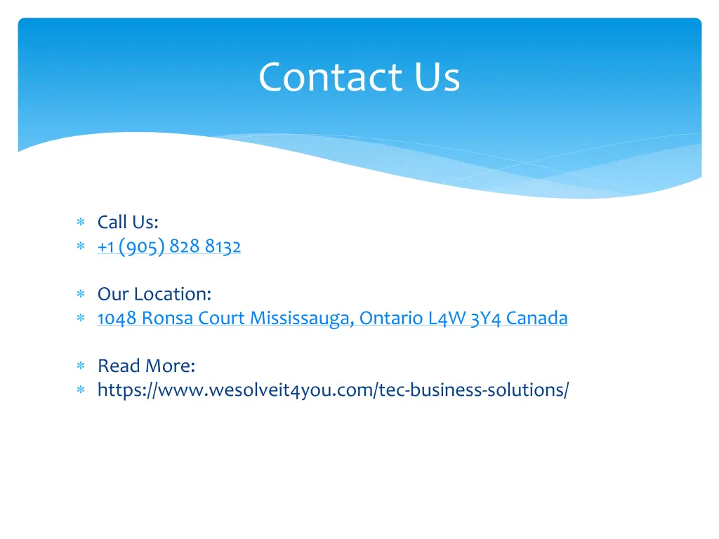 contact us