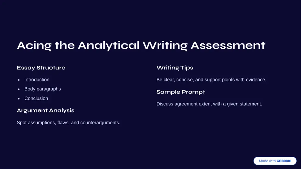 acing the analytical writing assessment