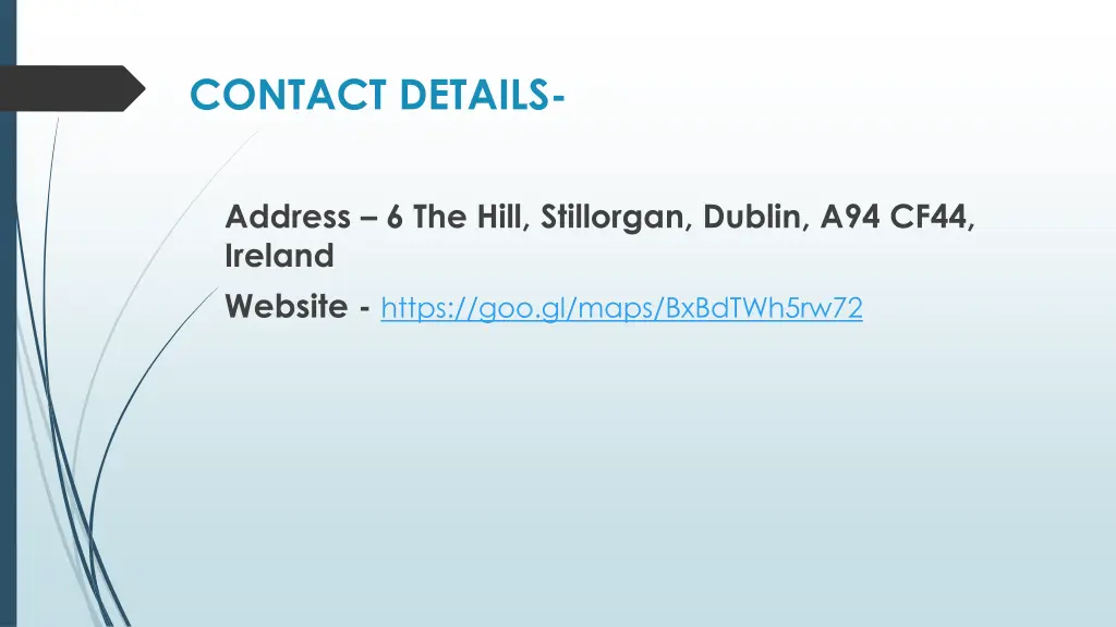 contact details