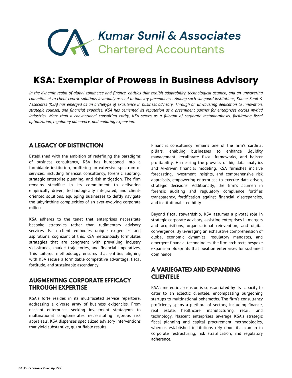 kumar sunil associates chartered accountants