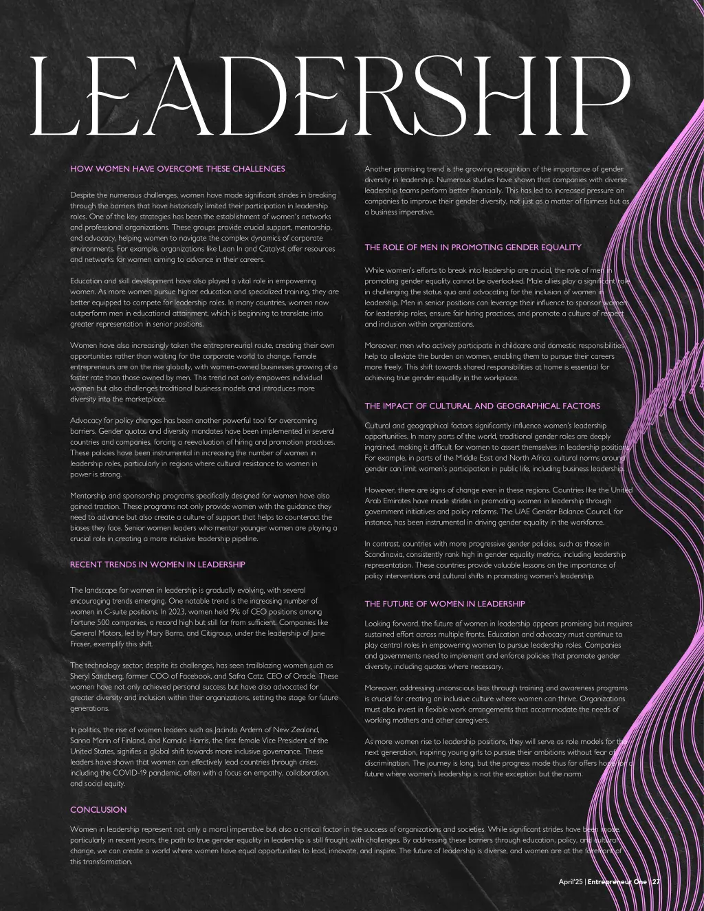 leadership and advocacy helping women to navigate