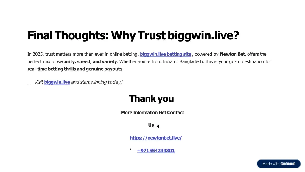 final thoughts why trust biggwin live