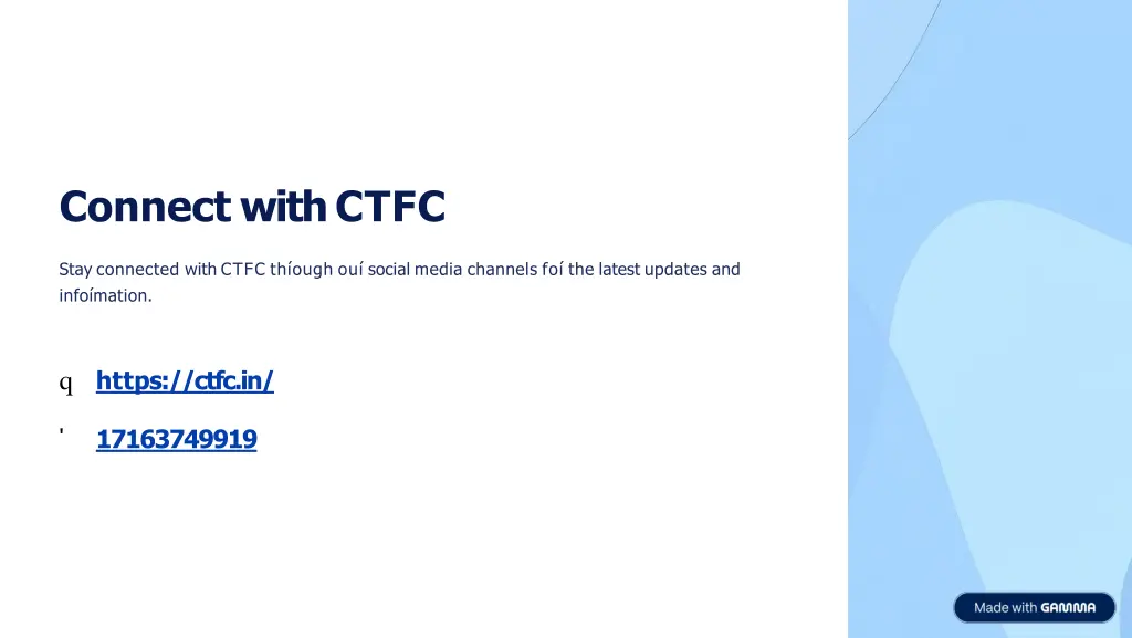 connect with ctfc