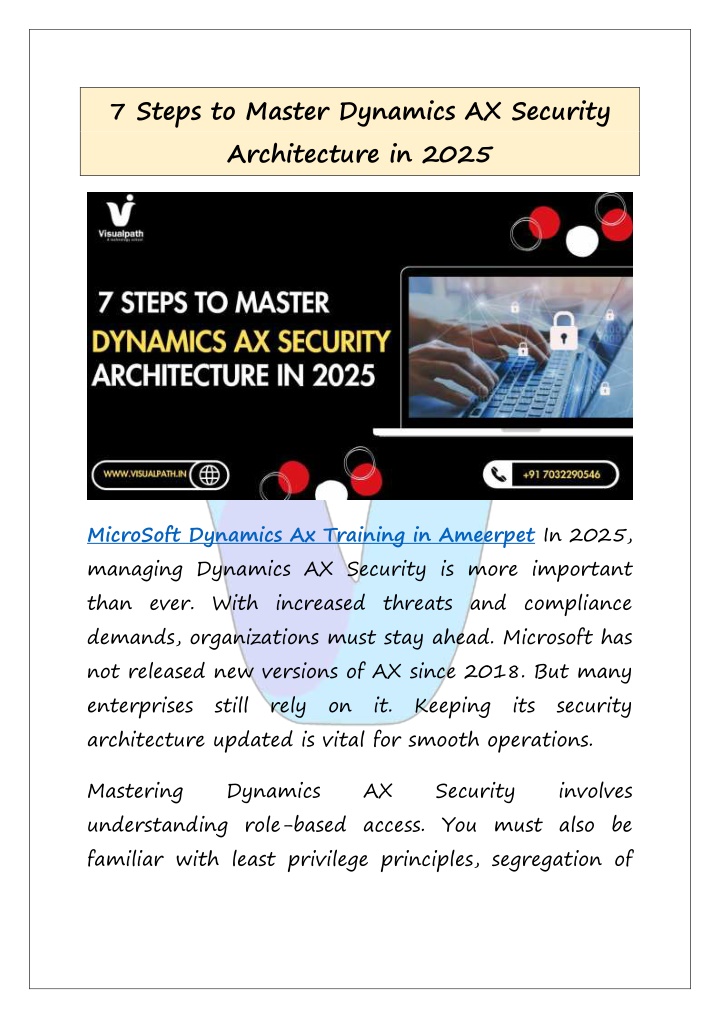 7 steps to master dynamics ax security
