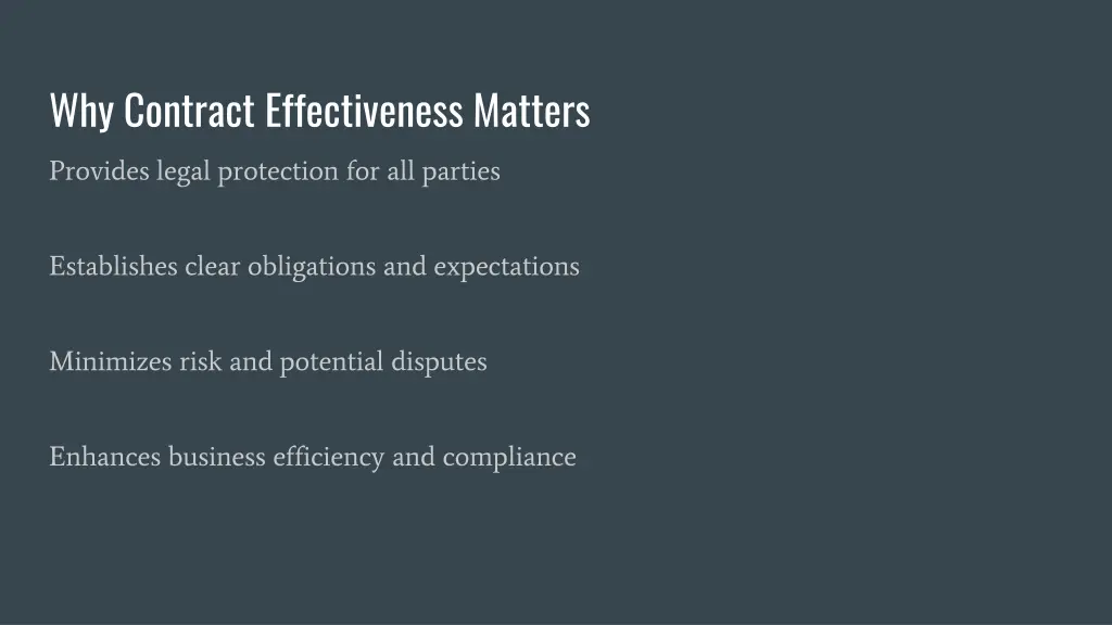 why contract effectiveness matters