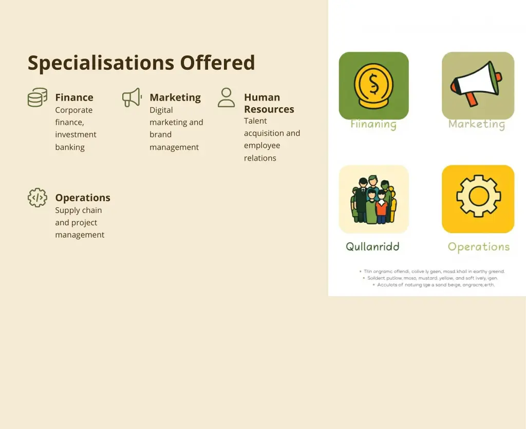 specialisations offered