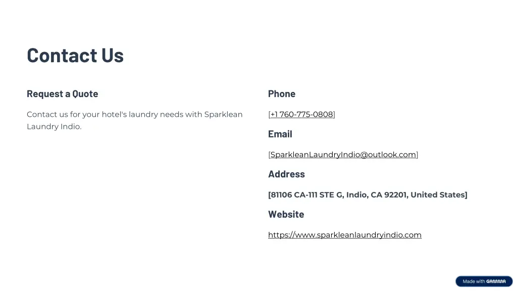 contact us