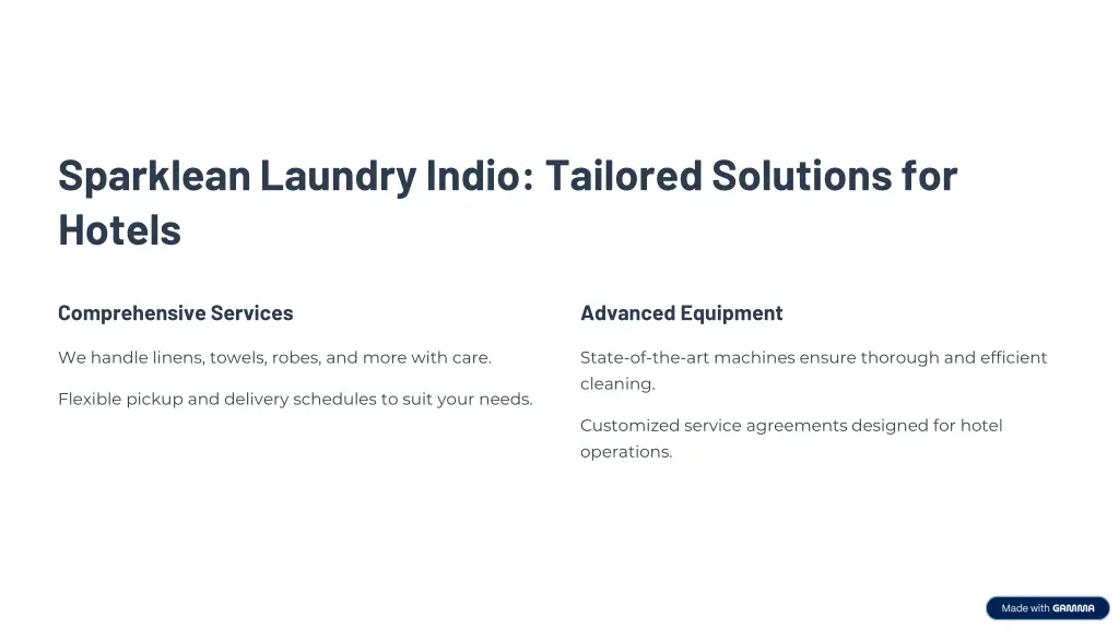 sparklean laundry indio tailored solutions