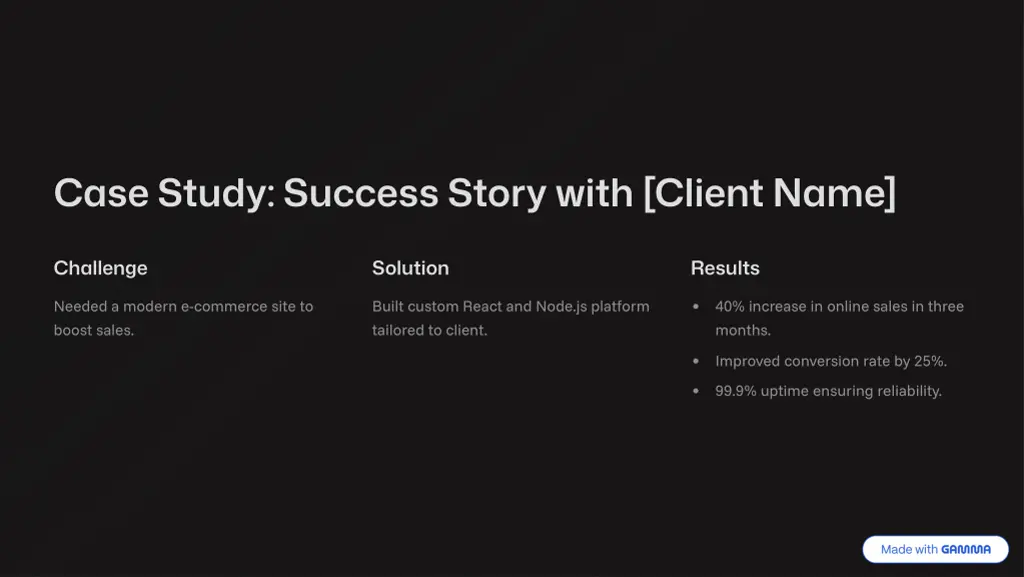 case study success story with client name