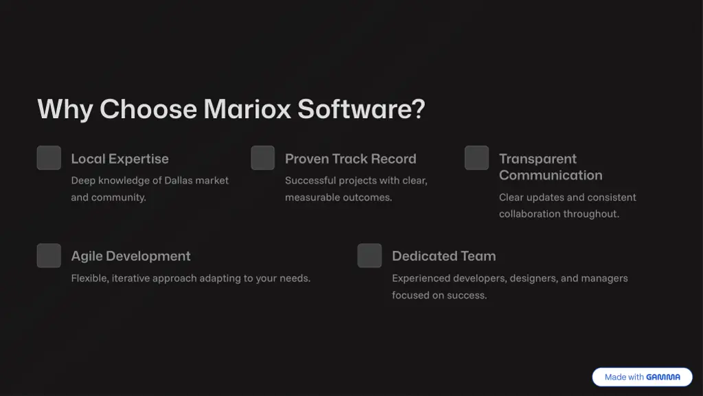why choose mariox software