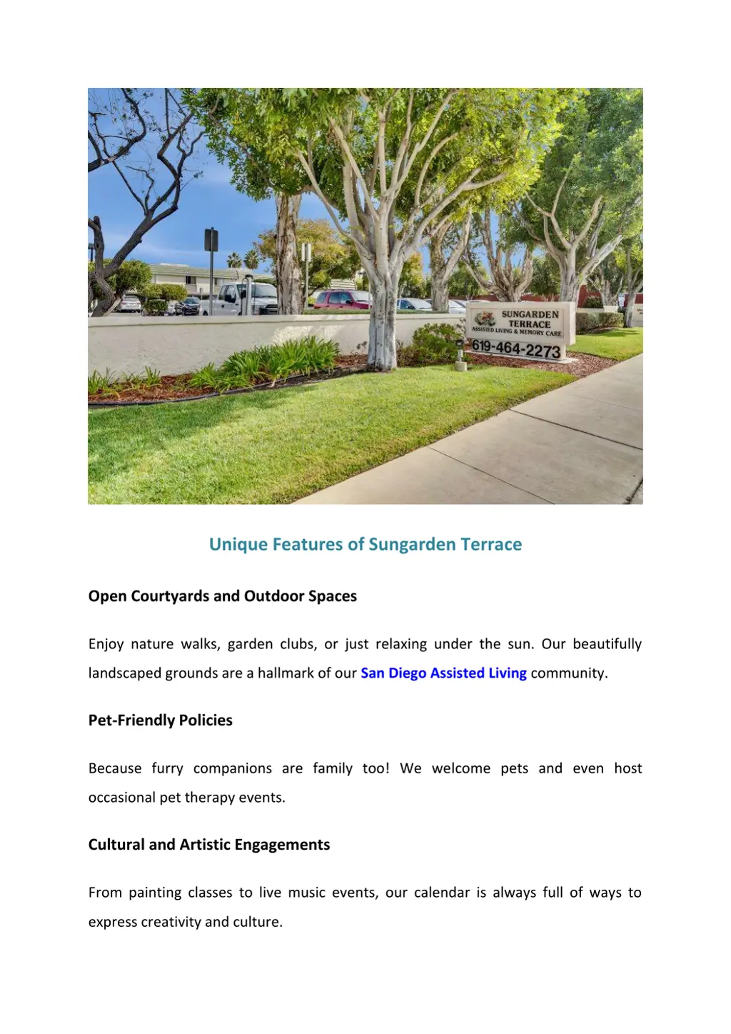 unique features of sungarden terrace