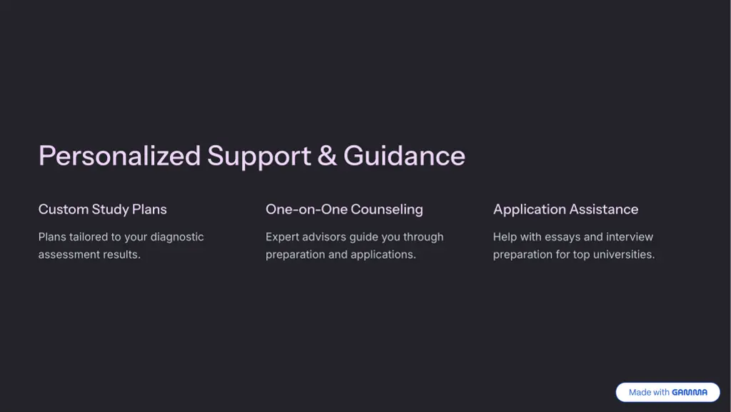 personalized support guidance