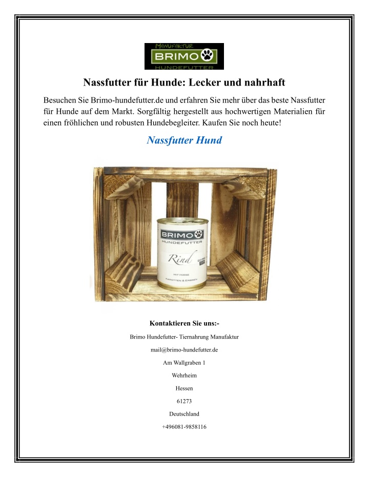 nassfutter f r hunde lecker und nahrhaft