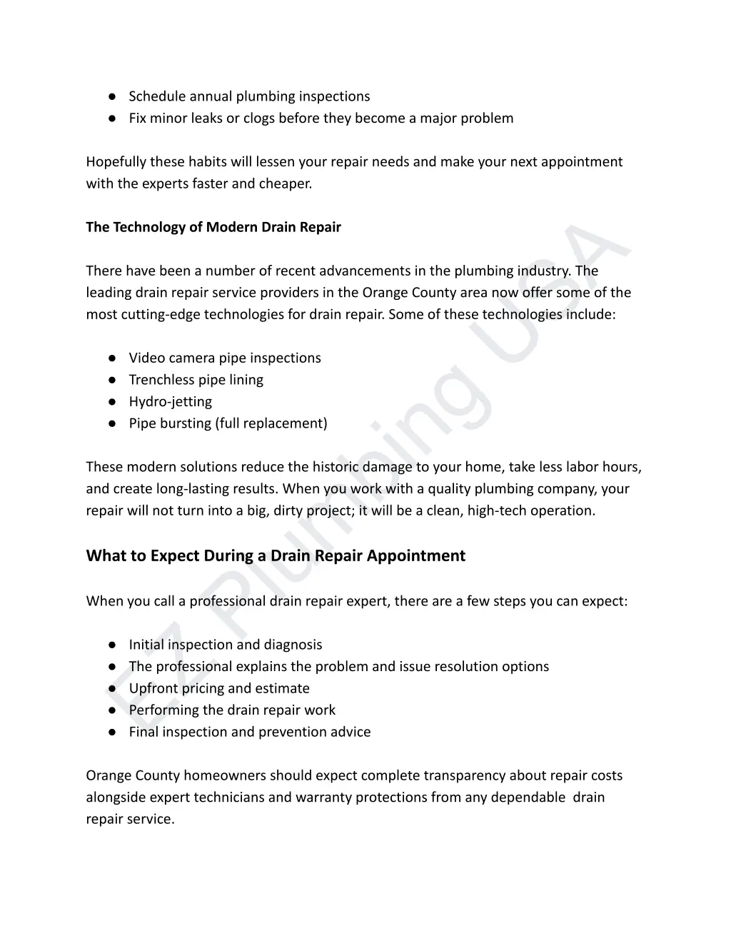 schedule annual plumbing inspections fix minor