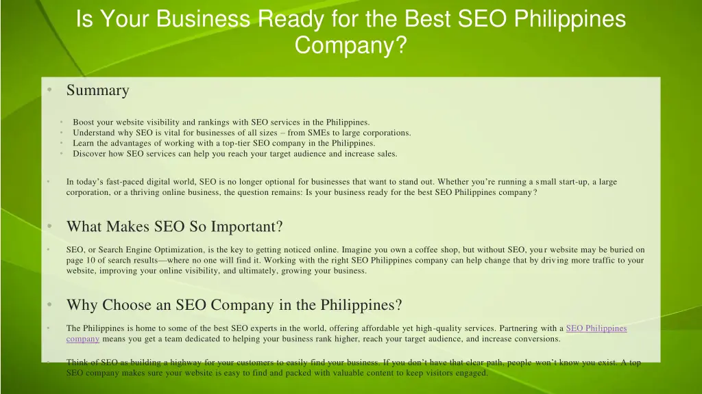 is your business ready for the best