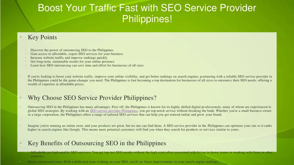boost your traffic fast with seo service provider