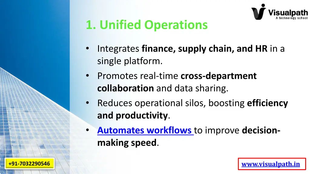 1 unified operations