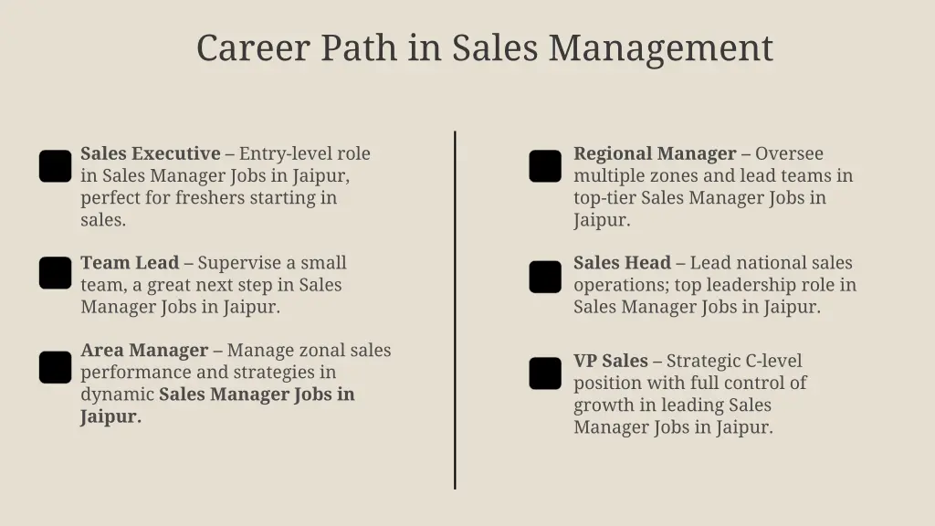 career path in sales management